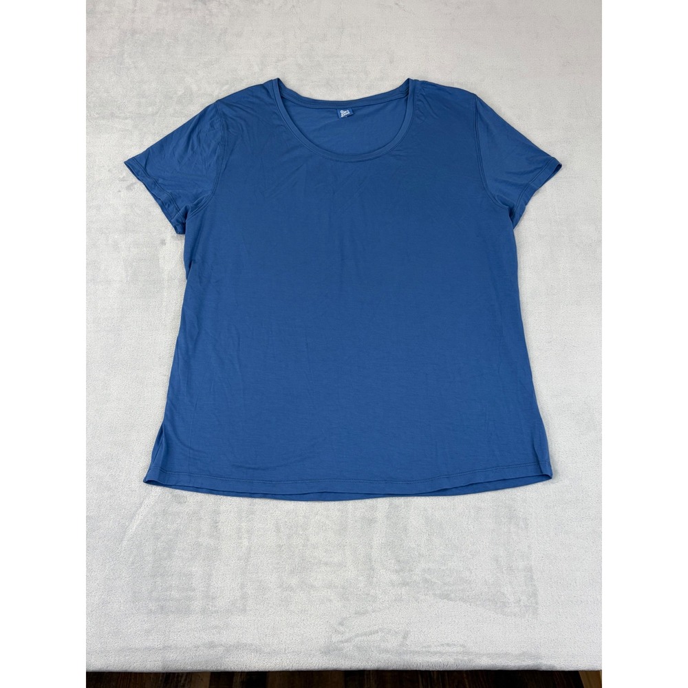 RipSkirt Womens Tshirt Scoop Neck Modal Stretch Top XXL Blue Comfort Resortwear